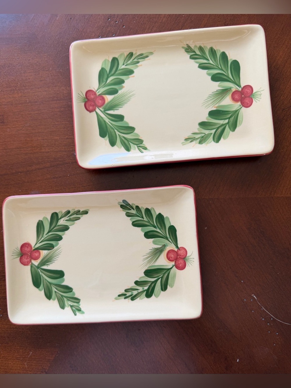 Gail Pittman Southern Living Botanical Berry Appetizer Trays Set of 2